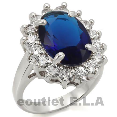 9.6CT CRT SAPPHIRE CLUSTER RING-5 sizes